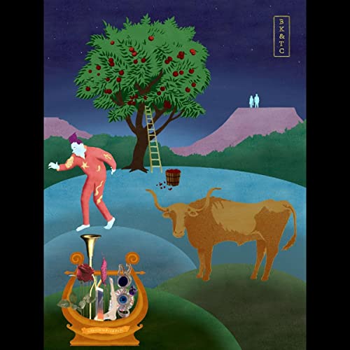 CD cover art: surreal landscape with figures, animals, and a tree.