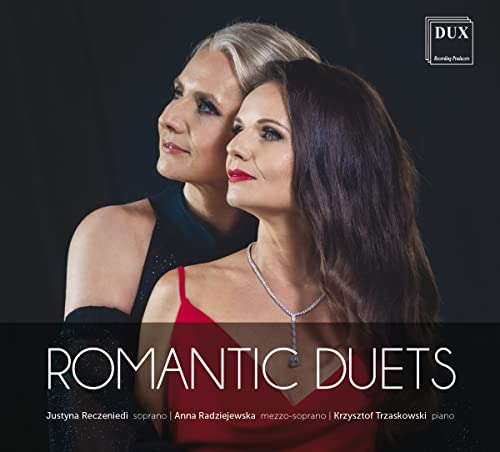 CD cover featuring two women in formal wear, looking upwards.
