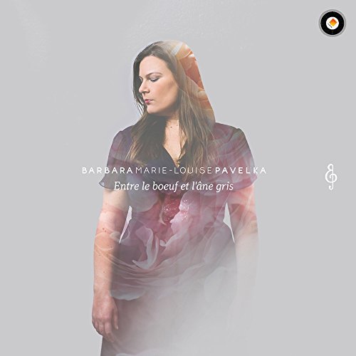 "Album cover with a woman in a dress and headscarf against a gray background."