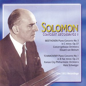 CD cover featuring pianist Solomon, with text listing Beethoven and Tchaikovsky.