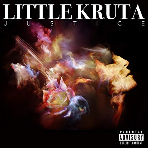 The alt text for the image is: "CD cover with violin and roses in smoke against a black background."