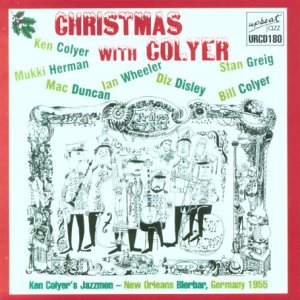 "Album cover with 'Christmas with Colyer' title, featuring black and white illustration."