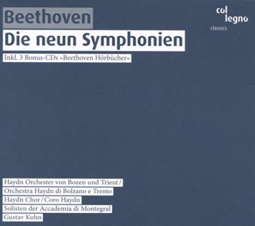 CD case for Beethoven’s nine symphonies, dark blue background, white text.