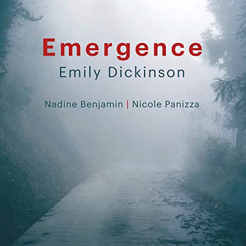 CD cover for “Emergence: Emily Dickinson” with a misty forest road.