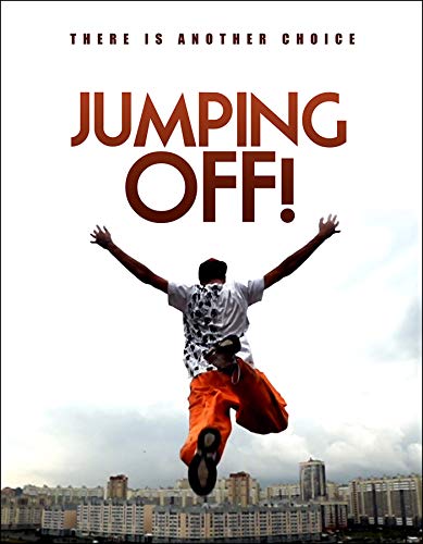 DVD cover for "Jumping Off!" featuring a person mid-air against a city backdrop.