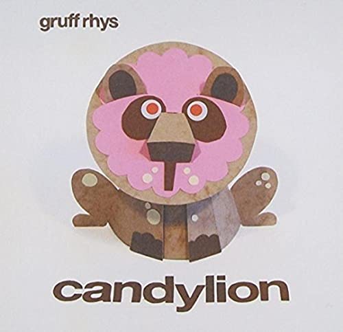 Album cover for Gruff Rhys’s “Candylion” featuring a stylized pink and brown lion.