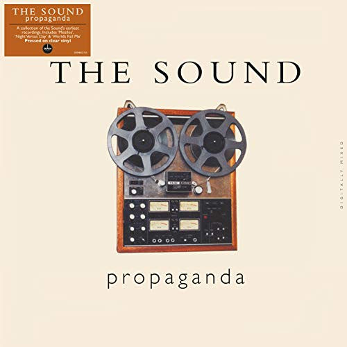 Vinyl record cover for The Sound’s “Propaganda” featuring reel-to-reel tape machine.