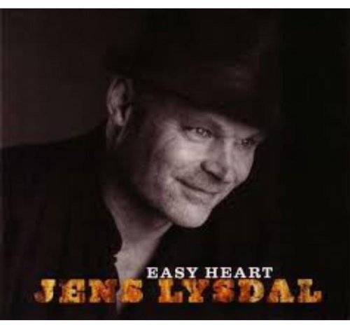 "Album cover with Jens Lysdal's portrait and 'Easy Heart' title on a black background."