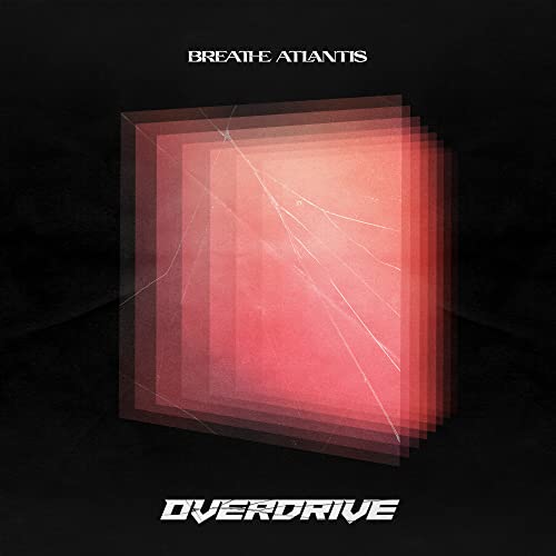 CD cover for “Breathe Atlantis - Overdrive” with abstract red and black design.