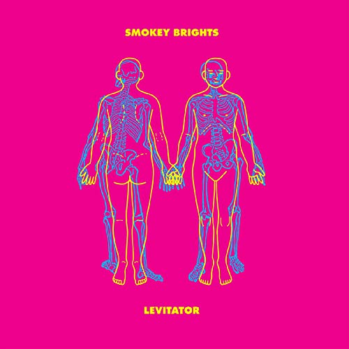 Bright pink album cover with two glowing, skeletal figures holding hands.