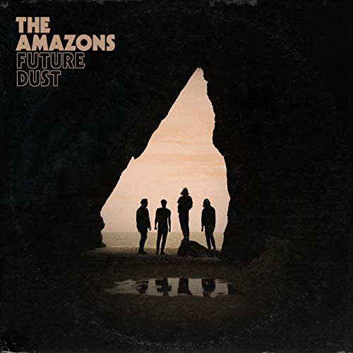 Album cover with silhouetted figures standing in a cave entrance against a pale sky.