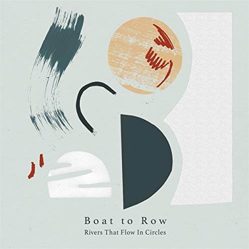Album cover with abstract shapes in teal, orange, and white.