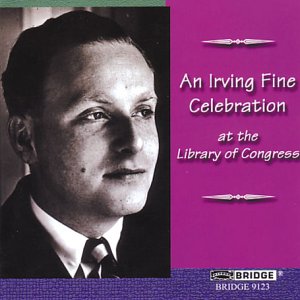 CD cover featuring a portrait of composer Irving Fine against a purple background.