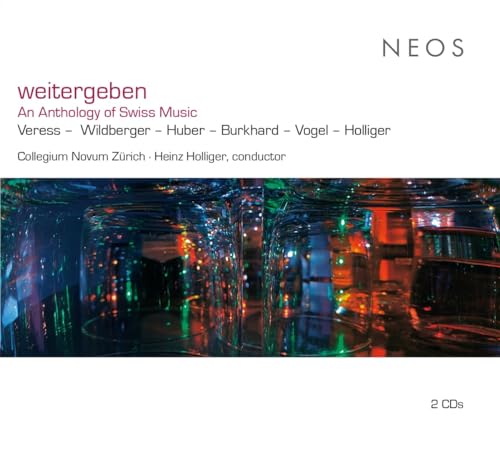 CD cover for "Weitergeben," an anthology of Swiss music, with abstract art.