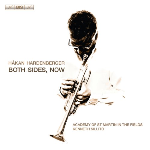 Trumpet player Håkan Hardenberger in sepia tone album cover.