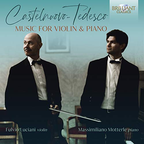 "CD cover featuring two men in tuxedos, one holding a violin."