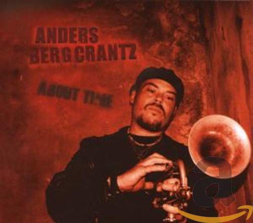 Anders Bergcrantz album cover, man with trombone against a red textured background.