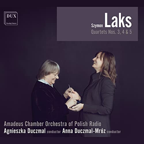 CD cover featuring two women in dark clothing, with composer’s name “Laks”.