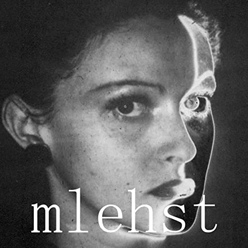 Black and white portrait of a person with distorted facial features.