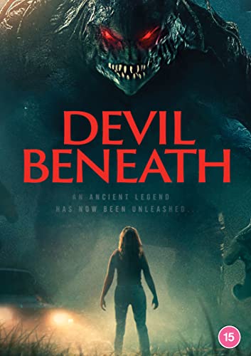 DVD cover for "Devil Beneath" featuring a monstrous creature and a woman.