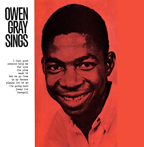 Owen Gray album cover: portrait of a smiling man on red background.