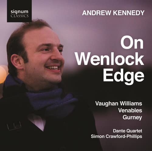 CD cover featuring portrait of Andrew Kennedy and text “On Wenlock Edge”.