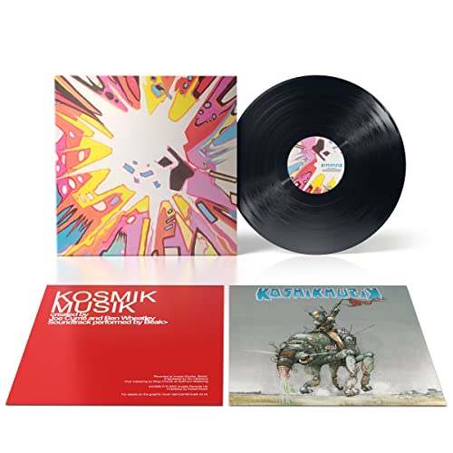 Vinyl record and colorful album artwork for “Beak> - KOSMIK MUSIK.”