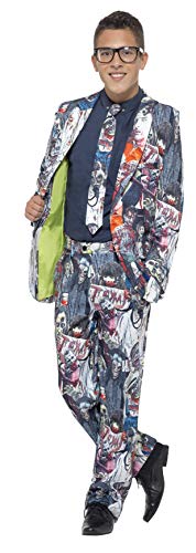 Smiffys Children's Zombie Suit, Jacket, Trousers & Tie, Size: XS, Colour: Multi, 45956
