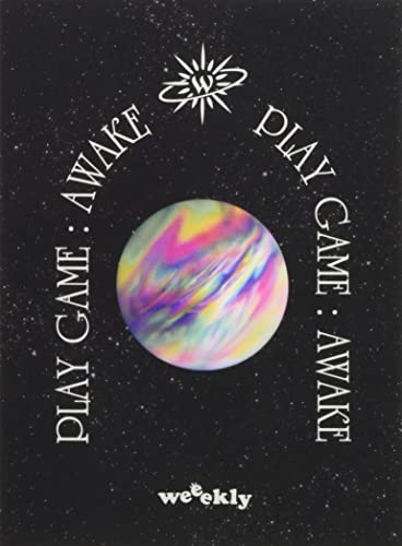 Weeekly album cover: iridescent planet with text in an arch.