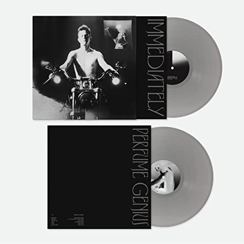 Perfume Genius “Immediately” remixes vinyl record, metallic silver, with album art.