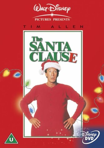 DVD cover for "The Santa Clause" featuring Tim Allen in Santa attire.
