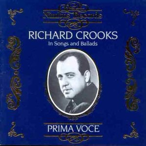CD cover with blue background, gold designs, and black-and-white portrait of Richard Crooks.