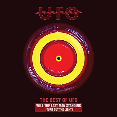 UFO album cover: red and yellow target design with band logo.