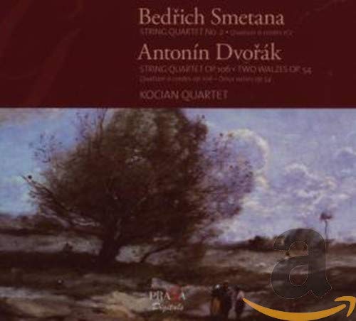 CD cover for Smetana & Dvorak string quartets by Kocian Quartet.