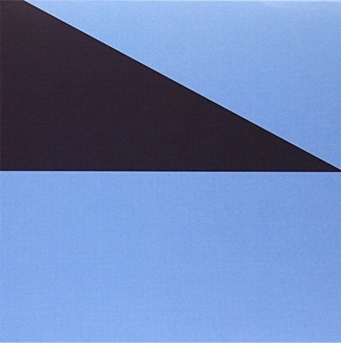 Abstract album cover with diagonal blue and black color blocks.