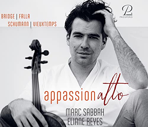 CD cover featuring violinist Marc Sabbah with violin and composers’ names.