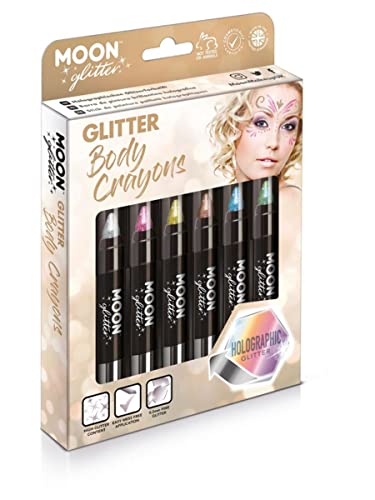 Moon Glitter Holographic Body Crayons, Assorted