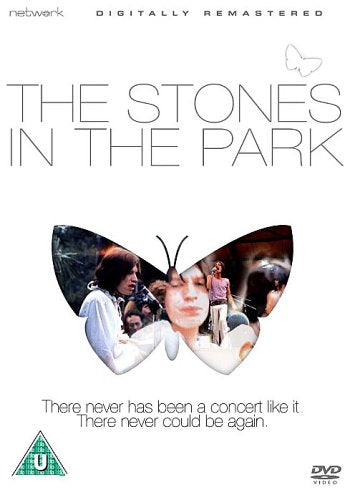 DVD cover for The Stones in the Park featuring a butterfly-shaped concert photo collage.