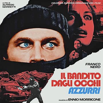 Vintage film poster featuring a masked man with striking blue eyes.