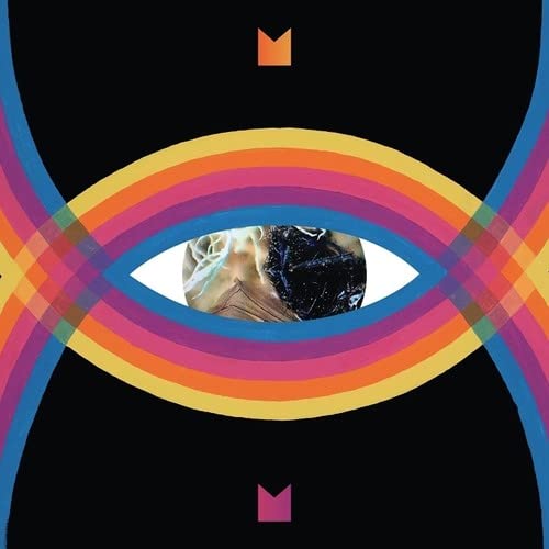 Album cover for Modest Mouse’s “Night On The Sun” with an eye and rainbow.