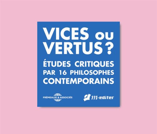 Blue CD case with white text: "Vices ou Vertus?" and philosopher names.