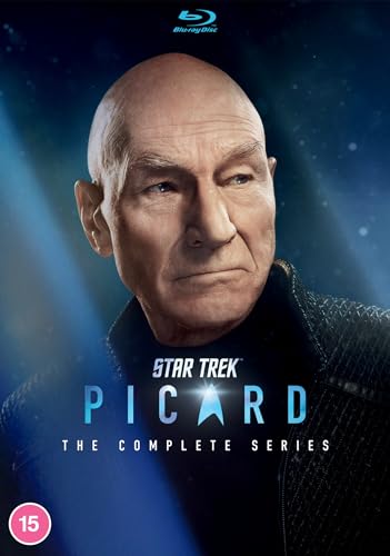 Portrait of Patrick Stewart on the Star Trek Picard The Complete Series Blu-ray cover.