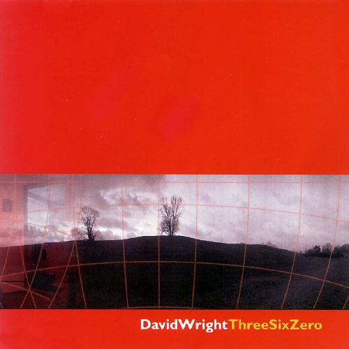 Red CD cover with a grid overlaying a landscape and text.
