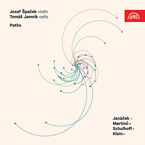 CD cover: abstract colorful spiral design with violin and cello credits.