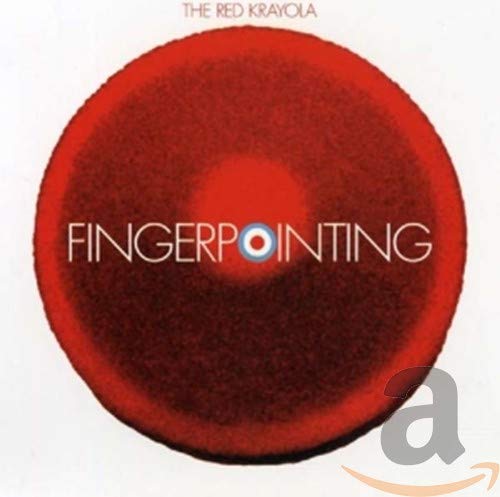 Red album cover with white text "Fingerpointing" and a central blue dot.