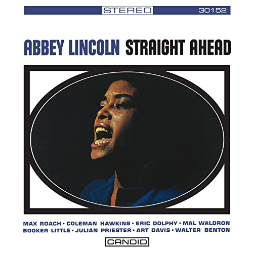 Abbey Lincoln album cover, "Straight Ahead," featuring a portrait of the singer.