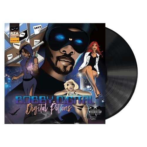 Rza as Bobby Digital album cover and black vinyl record.
