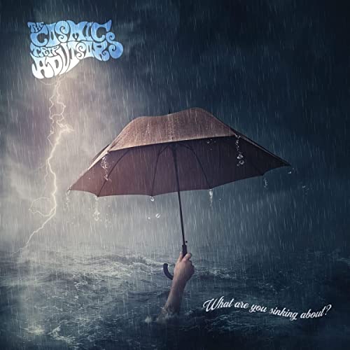 CD cover: hand holding umbrella in stormy, dark water.