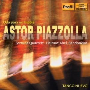 CD cover for Astor Piazzolla’s “Oda para un hippie” with warm lighting.