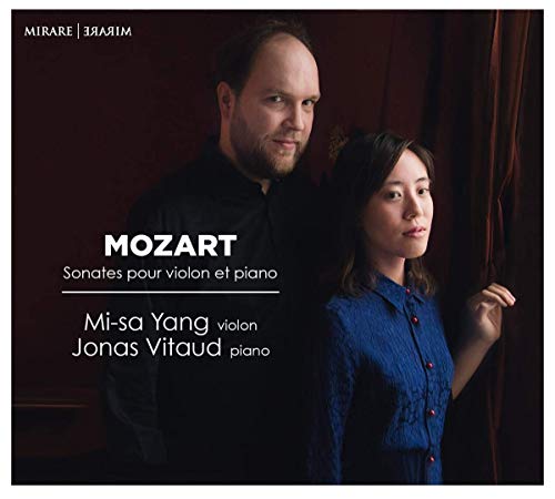 CD cover featuring portraits of Jonas Vitaud and Mi-sa Yang, with "Mozart" text.